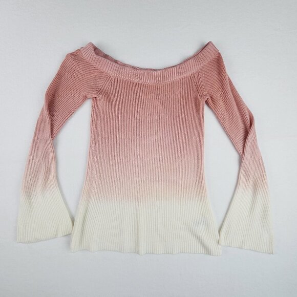 AEO Womens Long Sleeve Sweater Size S Pink and White - Picture 4 of 7